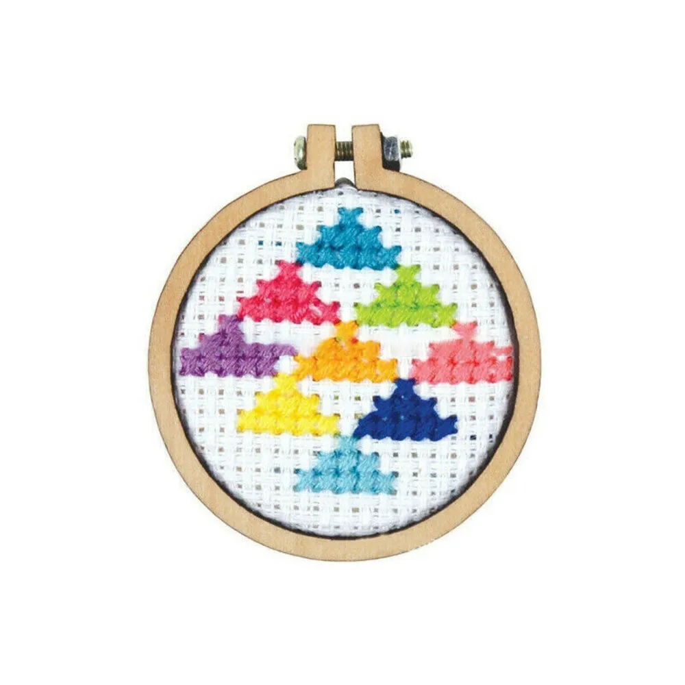 10Pcs/Set Wooden Mini Embroidery Hoop Ring Cross Stitch Frame Crafts DIY For Needle Arts Fabric Painting Wall Decoration