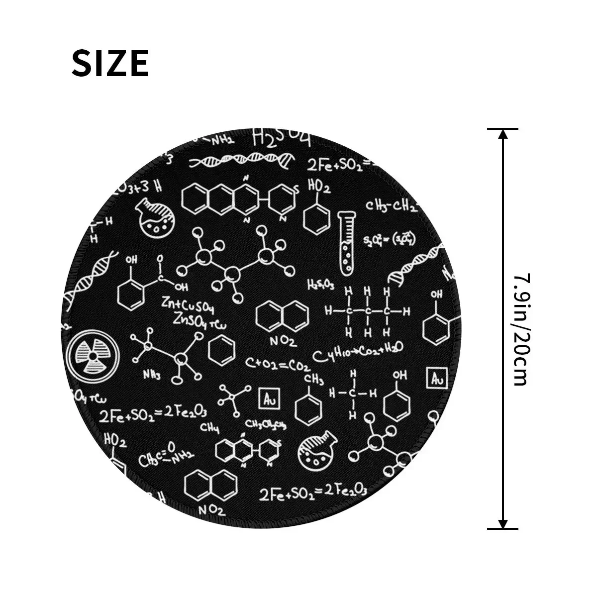Science Chemistry Pattern Round Mouse Pad Computer Keyboard Mouse Mat Gaming Laptop Desk Mat Office Accessories Table Mats
