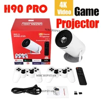 Proyector de juegos H90PRO Android11, compatible con vídeo 4K, cine en casa, proyector portátil, controladores de juegos inalámbricos, más de 19000 juegos integrados