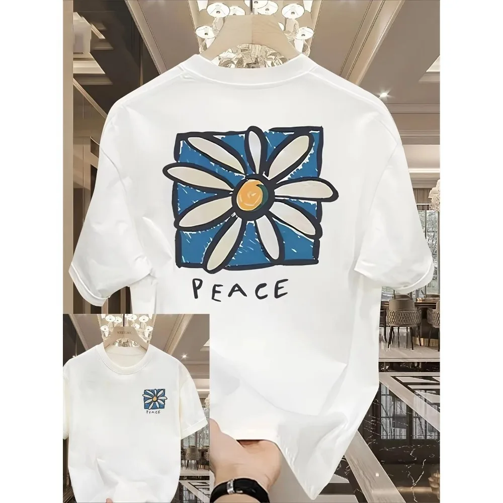 2026 Summer Men Short-Sleeve T-Shirt Japanese Korean Streetwear Style Machine Washable Full of Vintage Charm Casual Top