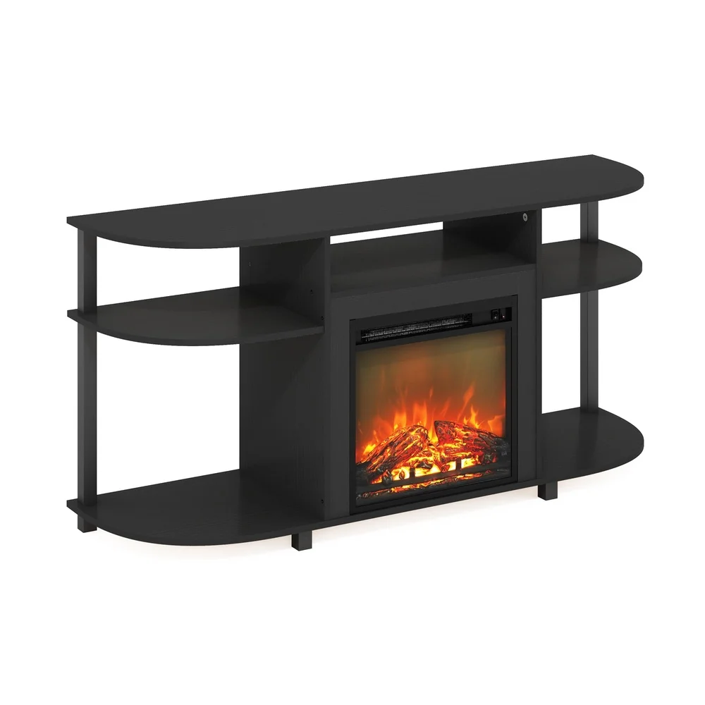 Jensen Open Storage Entertainment Center with Electric Fireplace TV Stand Up to 55 Inches Freestanding Design Durable Composite