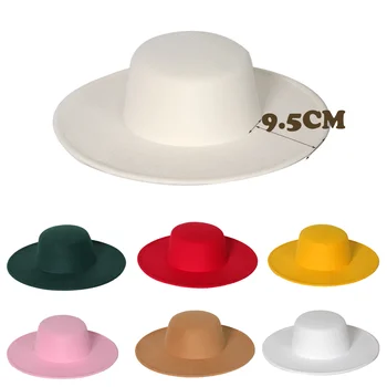 GIRL HAT Cappello a bombetta Cappello Fedora per donna Cappello piatto bianco Cintura da donna di lusso Berretto da sposa Panama Autunno Inverno Cappelli Fedora шапка