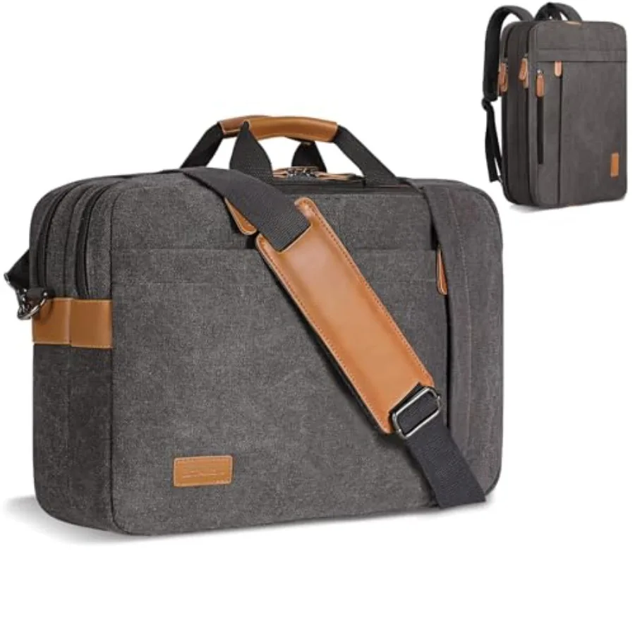 

Laptop Computer Bag for Men 3 In 1 17-17.3 Inch Laptop Messenger Bag for Business/Work/Travel Convertible Backpack Briefcase Wa