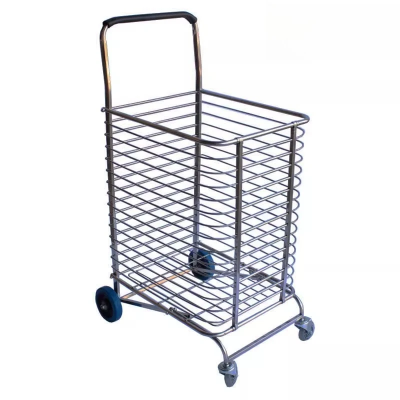 

Stainless steel extra large shopping cart shopping cart supermarket trolley canteen trolley large capacity portable folding cart