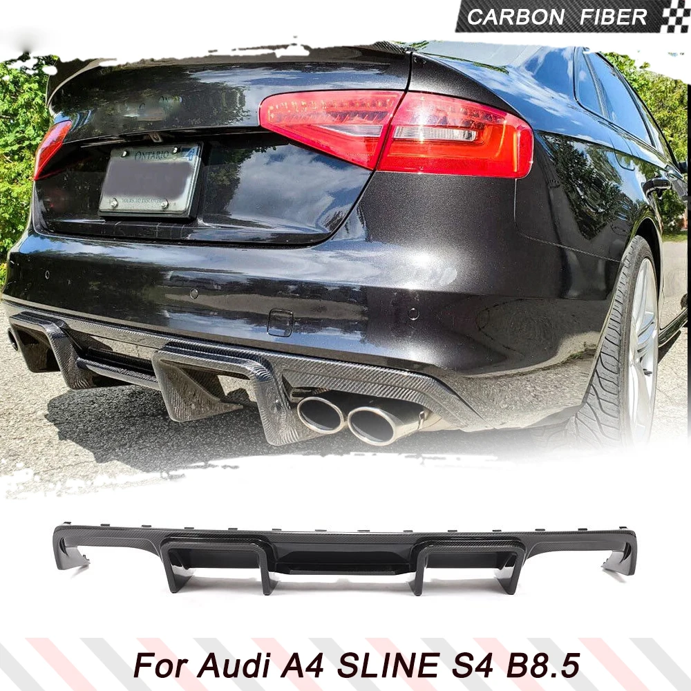 Carbon Fiber Rear Bumper Diffuser Lip Spoiler for Audi S4 Sedan 4 Door 2013 - 2016 B8.5 Car Rear Bumper Diffuser Lip Spoiler