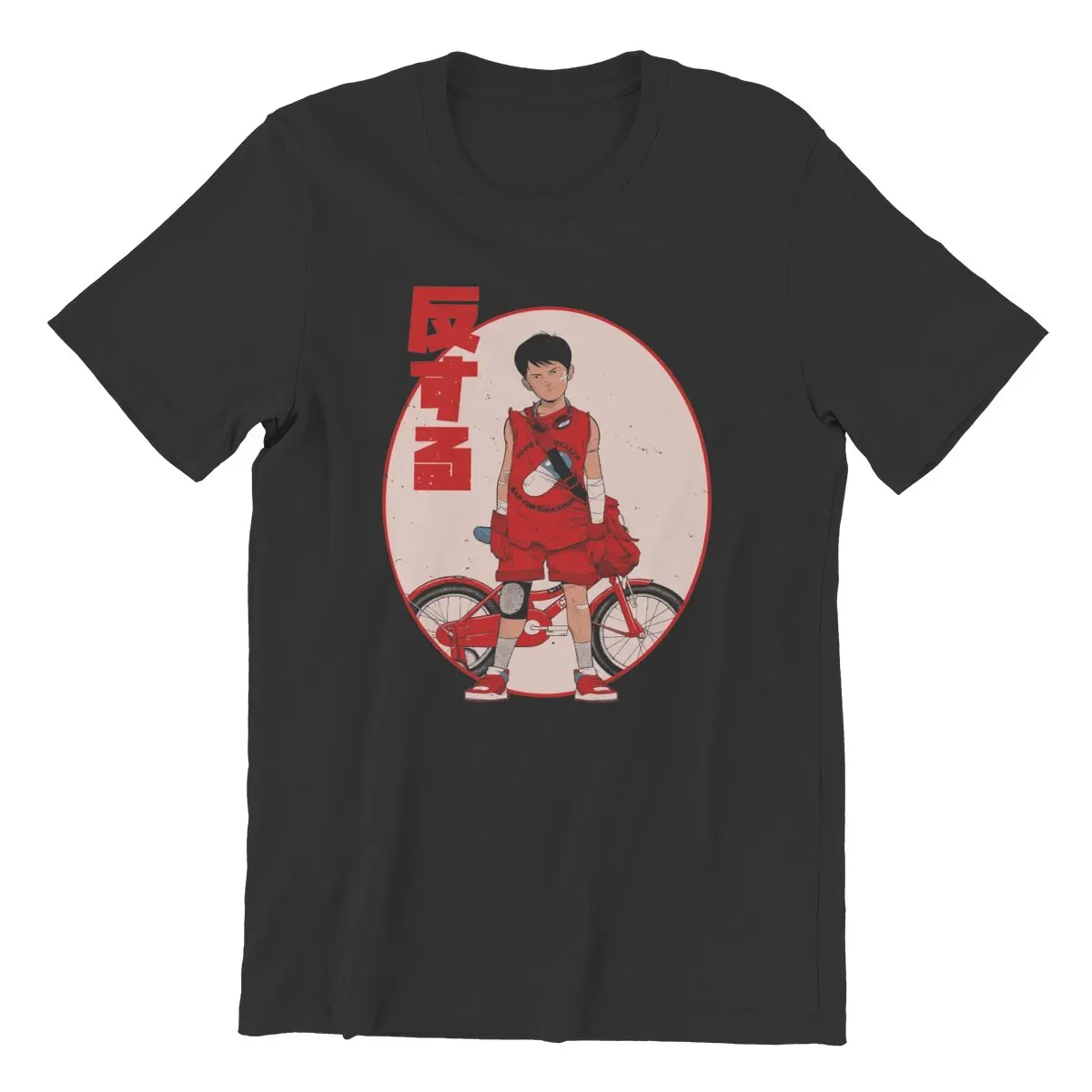 Akira Kaneda Rebel Japanese Retro Anime Style Guy Manga Cyberpunk Biker T-Shirt Vintage Pure Cotton Tee Adult printed Clothes