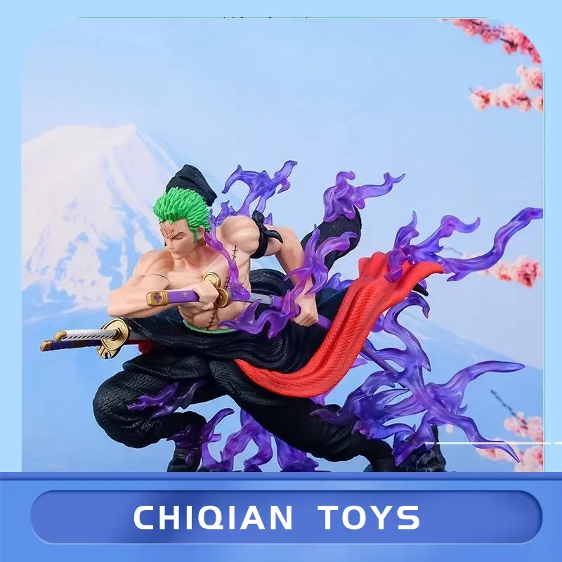 قطعة واحدة زورو 17 سنتيمتر رسم السيف إعداد تشكل أنيمي نموذج لجسم تمثال لتزيين سطح المكتب تحصيل عمل الشكل #2