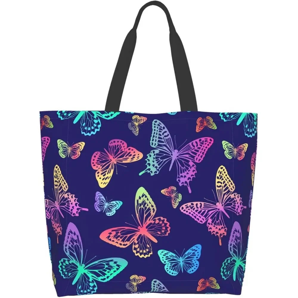 

Butterfly Tote Bag Large Women Casual Shoulder Bag Female Single Shoulder Handbag Reusable Multipurpose Shopping Grocery Bag