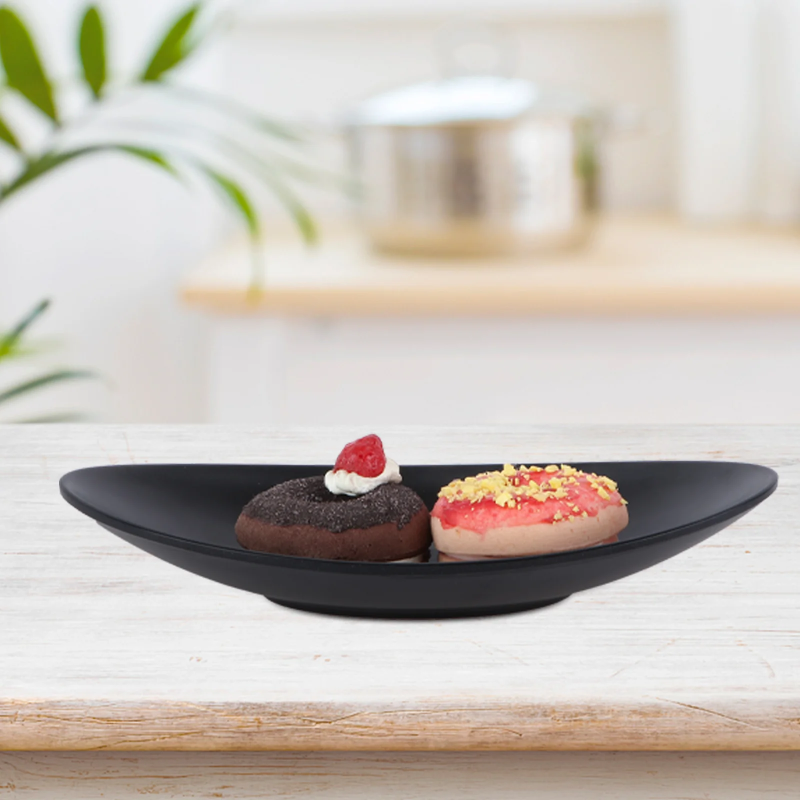 

Large Black Melamine Sushi Boat Tray Solid Heat Resistant Seafood Plate Sashimi Dish Restaurant Hotel Kitchen Cuisine Dish