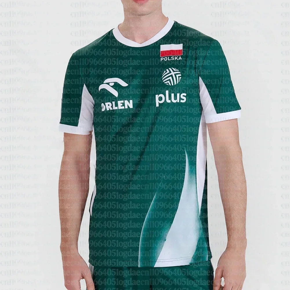 Heißer Verkauf Sporttrikot Polen Volleyball Freizeit-T-Shirt Herren Kinderkleidung Schnelltrocknend Polen Volleyball Trainings-Trikot Unisex – Detail 6
