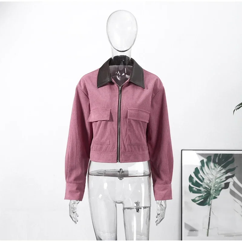 Damen Spitzen-Blazer-Jacke mit V-Ausschnitt, langen Ärmeln und Schnürung an der Taille, kurzer Mantel, Herbst 2026, High-Street-Oberbekleidung – Detail 15