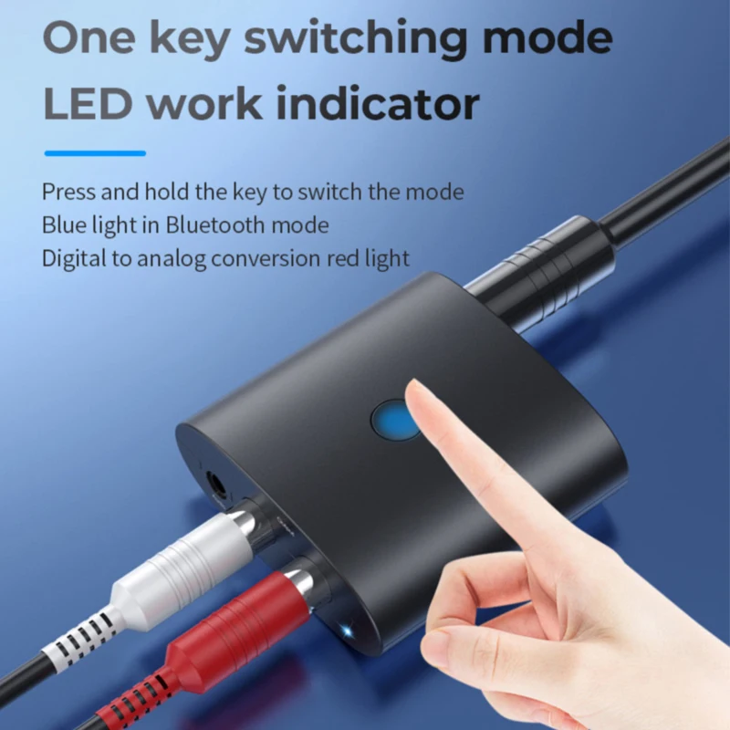 الرقمية التناظرية محول صوت DAC بلوتوث 5.0 استقبال 2 في 1 البصرية 3.5 مللي متر جاك AUX RCA مكبر صوت ستيريو التلفزيون محول لاسلكي