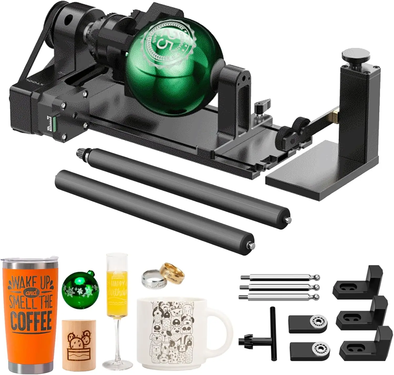 M1 Ultra and Most Laser EngraverY-axis Rotary Roller for Engraving Cylindrical Objects, Wine Glass, Tumbler, Engraver Accessory