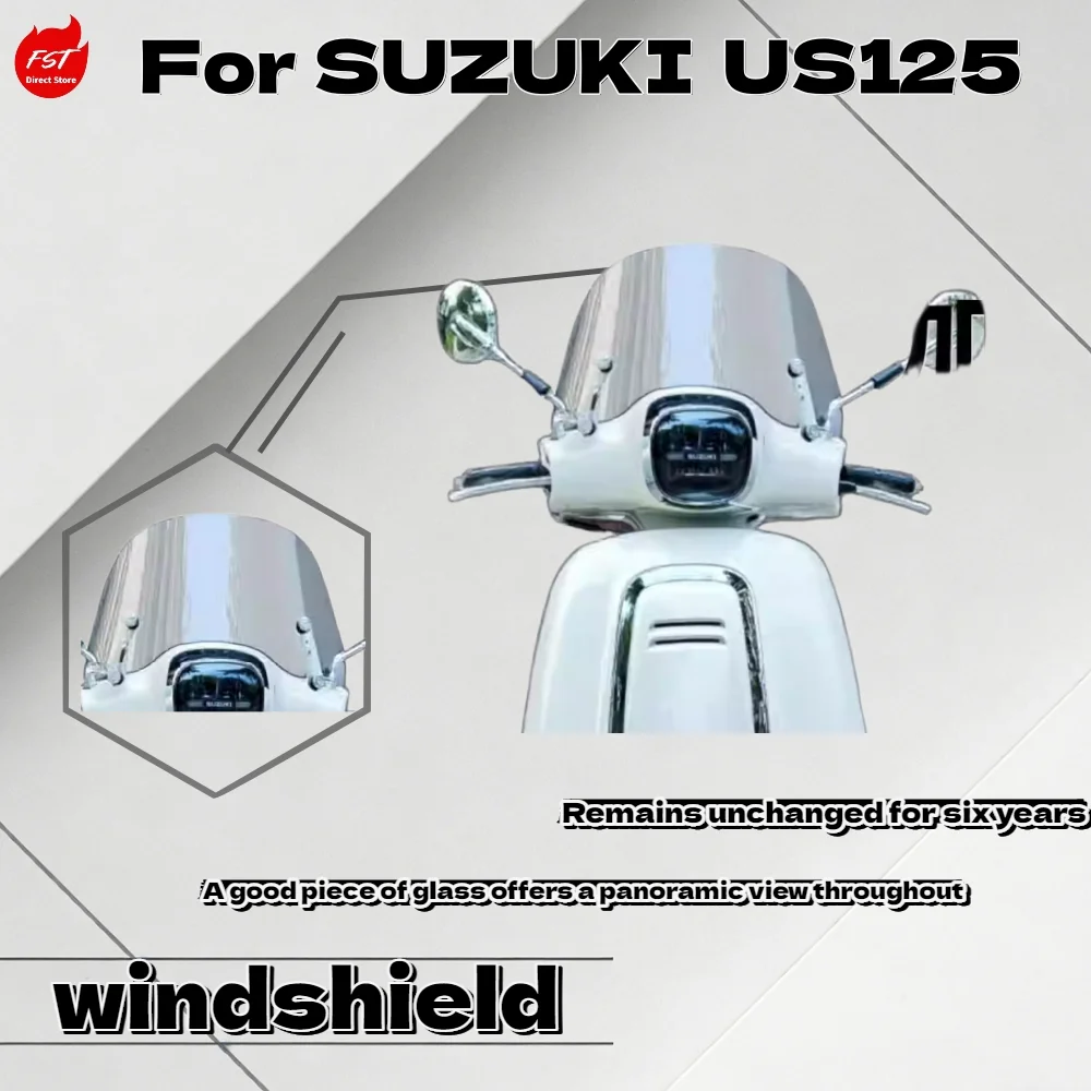 

Для мотоцикла SUZUKI US125: Модифицированное ветровое стекло, аксессуары для скутера, передний ветрозащитный экран, защита от дождя