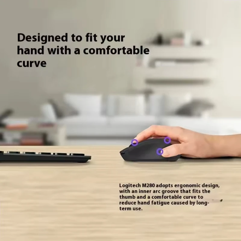 Logitech M280 Wireless Portable Mouse, Comfortable Grip with Accurate Optical Tracking, Suitable for Multi-system and Notebook.