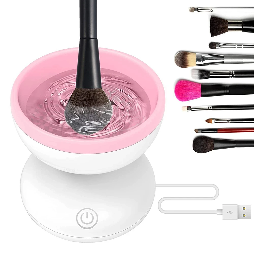 Nettoyeur de pinceaux de maquillage, conception adaptée aux voyages, fonction de déshydratation à réglage à deux vitesses, Kit de nettoyage en profondeur pour outils de beauté