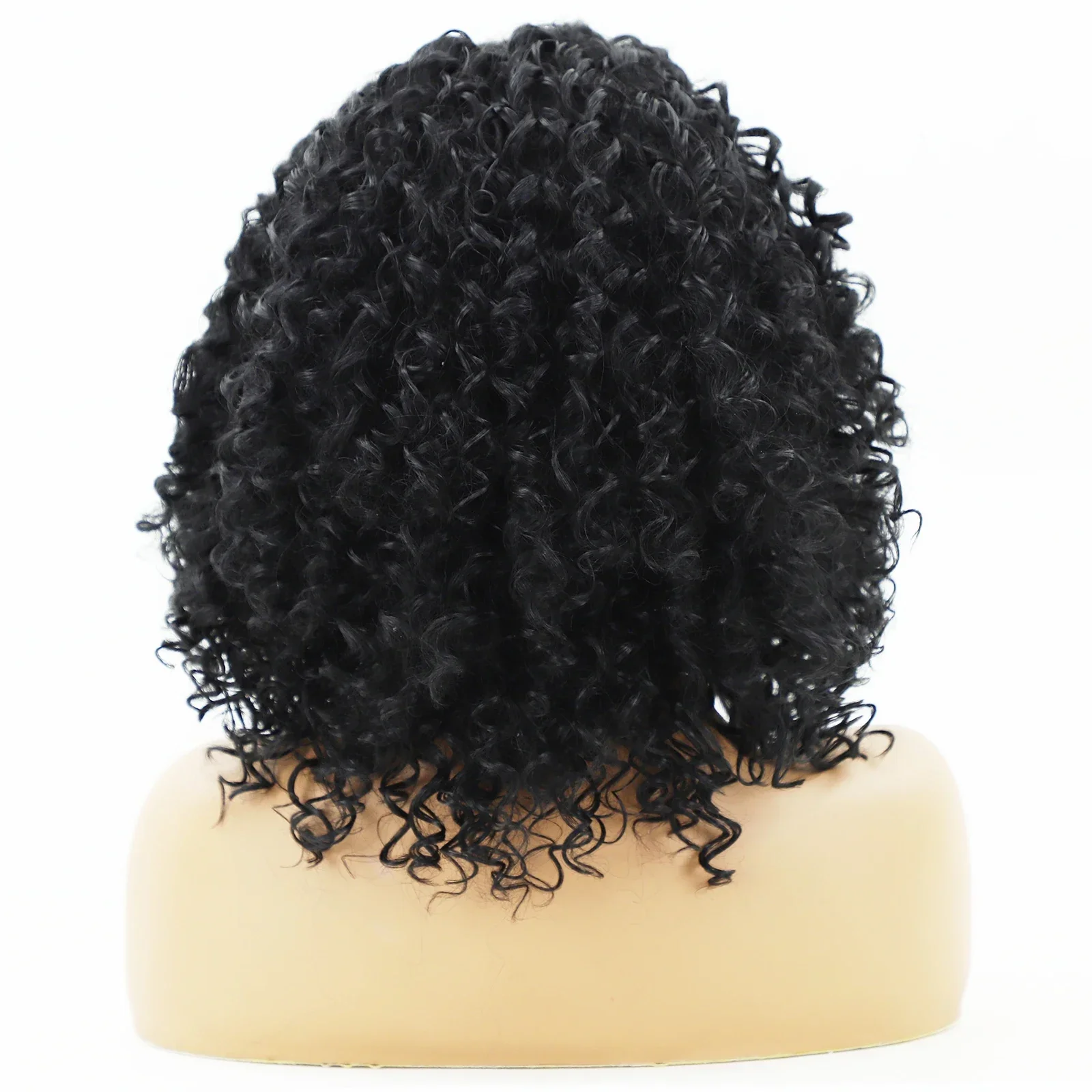 Fashion Short Kinky Curly Wig for Black Women Soft & Healthy Black Synthetic Afro Curly Bob Wig Natural As Real Hair Party Wigs