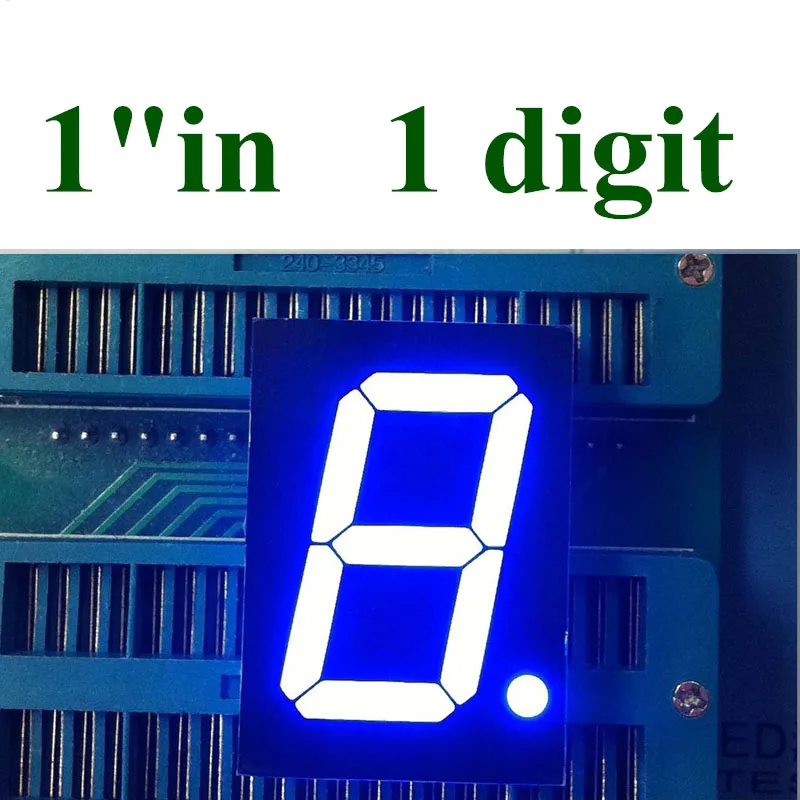 10PCS Ultra bright 1 inches BLUE 7 Segment LED Display 34*24*10.5MM 1 Bit Digital Tube 1in display Plastic Metal cathode/anode