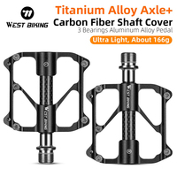 WEST BIKING Ultralight Bicycle Pedal Titanium/CR-MO Axle 3 Bearing MTB Road Bike Pedal Anti-slip Racing Pedal Bike Accessories
