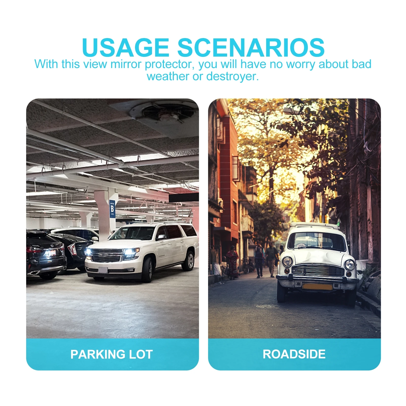 

Waterproof Car Side Mirror Cover Premium Cloth Durable Snowproof Dustproof Drawstring Adjusts Easy Store Protect Bad Weather