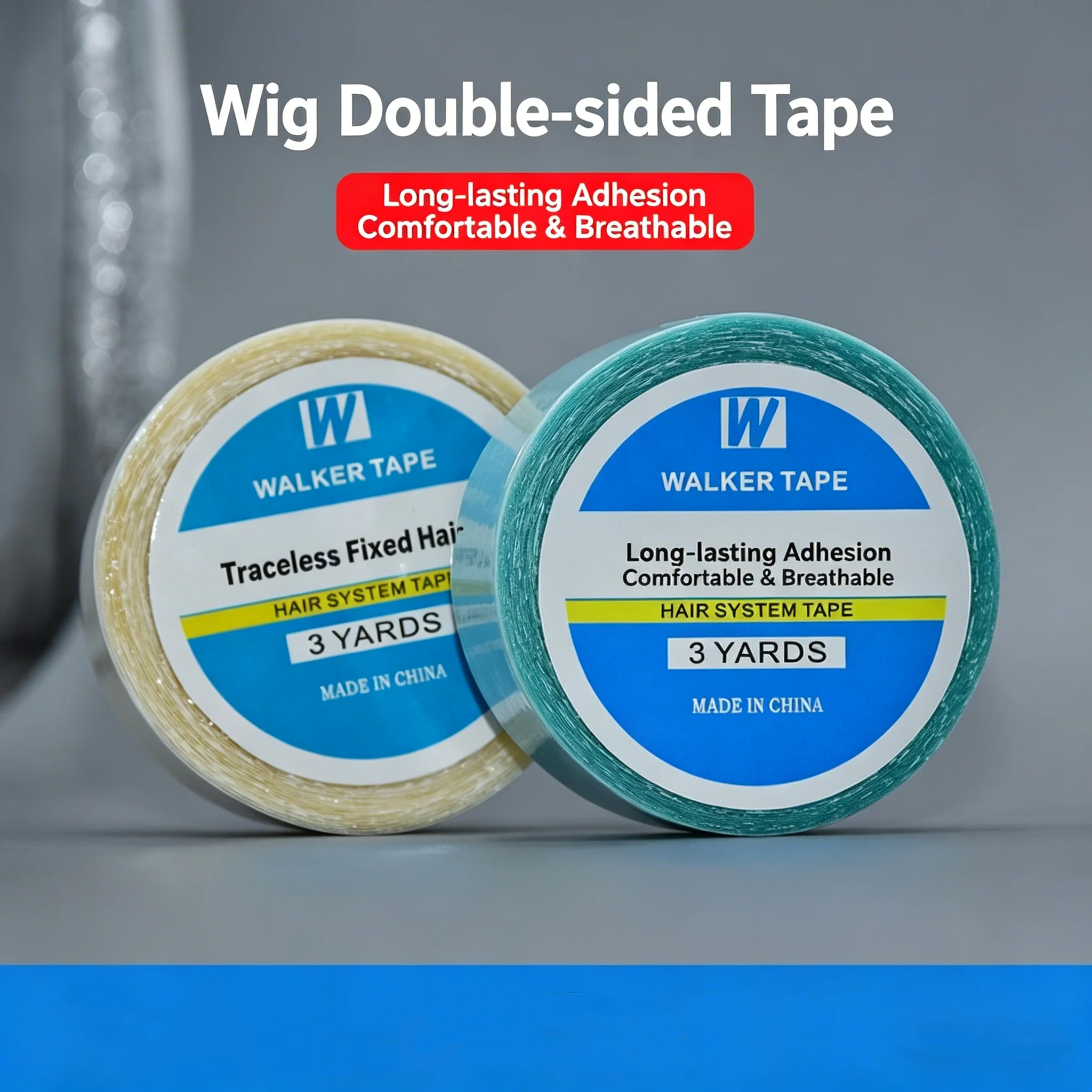 Double Sided Wig Tape, Waterproof Strong Hold Hypoallergenic Adhesive Tape for Toupee Hairpiece, No Residue Long Lasting Use