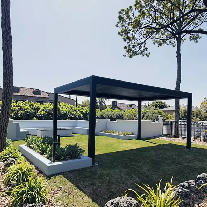 Motorized Waterproof Garden Gazebo for Amas Outdoor Aluminum Arches Arbours Pergolas