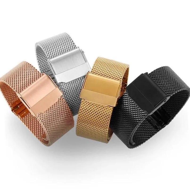 14mm Strap for DW Watch Band Women Men Bracelet Stainless Steel Woven Mesh Replacement Metal Accessories 10-24mm Tools