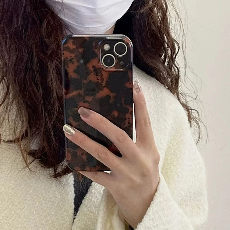 Tortoise Leopard Print Suitable For iPhone 14 Pro Max Phone Case 15 12 13 11 Pro Anti Drop Protective Case