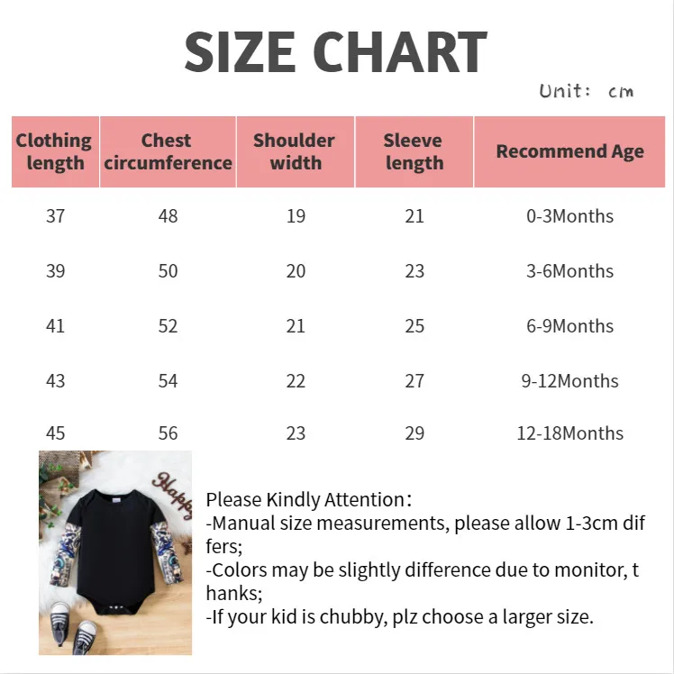 0-18 Months Newborn Baby Boy Bodysuit Graffiti Long Sleeved Triangular Jumpsuit Spring&Autumn Daily Casual Clothing for Toddler