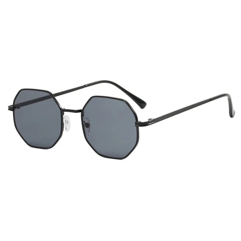 Gafas de sol poligonales Vintage para hombre y mujer, lentes de sol pequeñas de Metal de lujo, a la moda, para conducir al aire libre y vacaciones