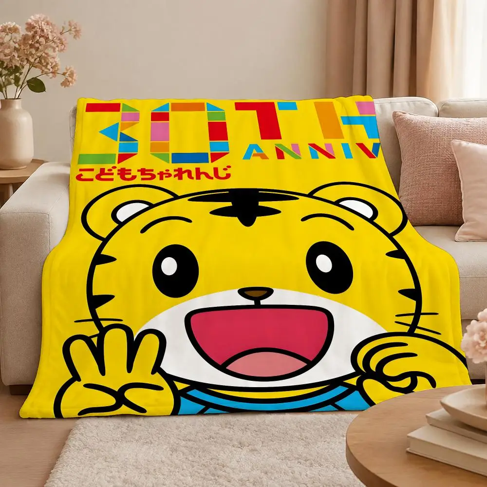 Cartoon S-Shimajiro Japanese Educational Tiger Throw 320g Soft Flannel Fleece Throw Blanket Cover Sofa Bed Dorm Nap Gift