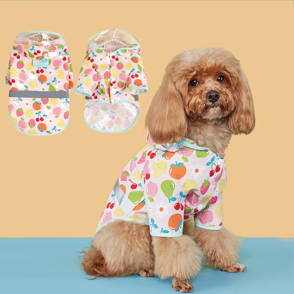 

Pet Supplies Dog Raincoat Waterproof New hood Plastic Fashion Poncho Personalized Color Costumes for Large Dogs Cats