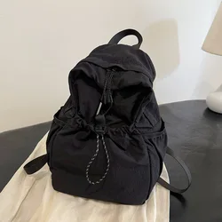 Casual Backpack Simple Solid Color Student Outdoor Cloth Breathable Waterproof Single Backpack Large Capacity Schoolbag Rucksack