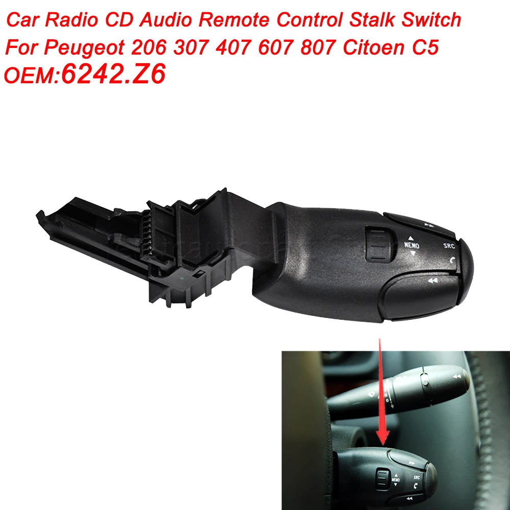 

6242.Z6 Автомобильный радиоприемник CD Audio с дистанционным управлением Bluetooth 6242Z6 96637236XT для Peugeot 206 307 407 607 807 Citoen C5