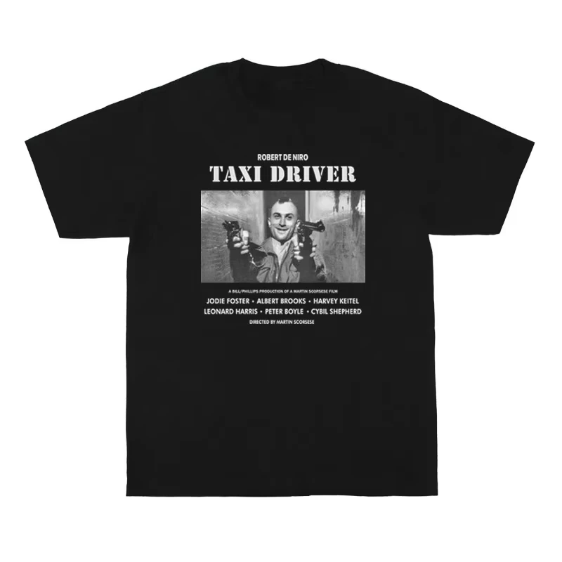 Taxi Driver Movie T-shirt Robert De Niro Men Women Cotton Washed Printed Short Sleeve Vintage Streetwear Y2K Top 2026 Hot Sale