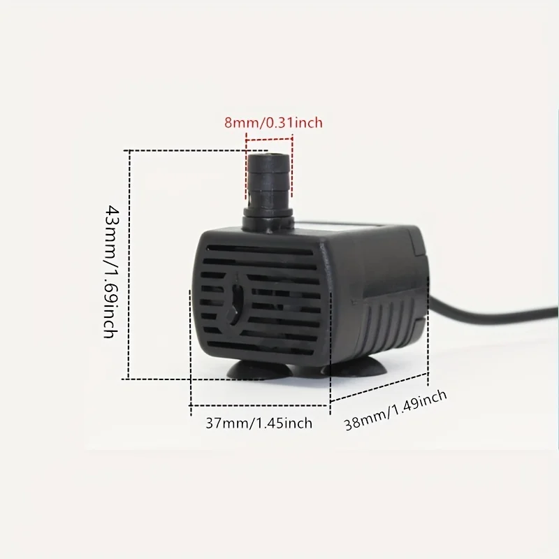 مضخة مياه USB صغيرة ، مضخات غاطسة صغيرة ، موزع مياه للحيوانات الأليفة لنافورات المسبح ، فلتر الجنينة ، تيار مستمر 5 فولت ، 3 واط ، 500 لتر في الساعة