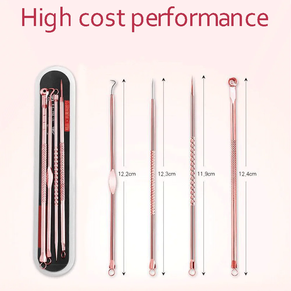 Acne removedor de cravo agulha conjunto mancha preta mancha espinha com agulha gancho poros limpeza cuidados com a pele beleza para tratamento acne