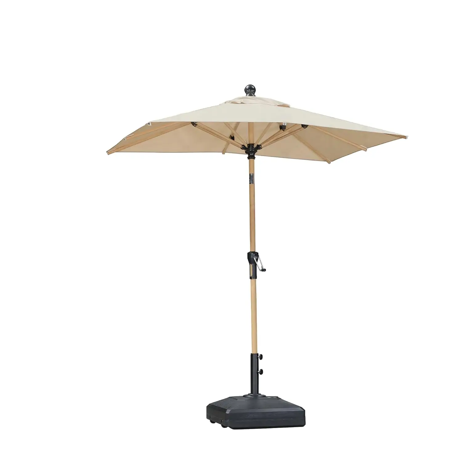 #￥for4x6ft Rectangular Market Patio Umbrella Aluminum Push Button Tilt 8 Ribs Crank Pool Backyard Beach Beige, Customized