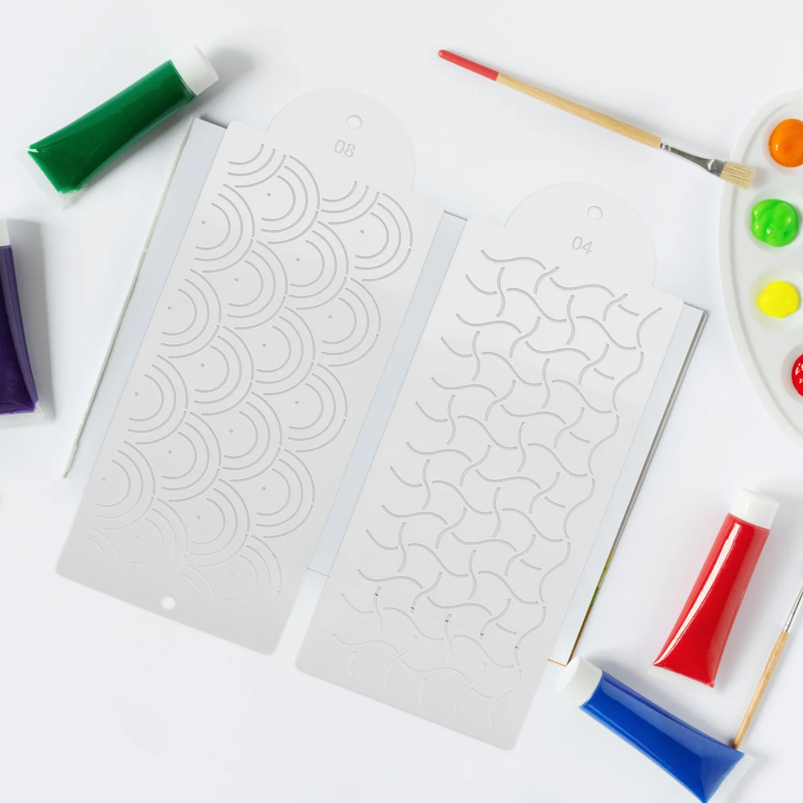 6 قطع من الإستنسل البلاستيكية للحرف اليدوية للرسم DIY إكسسوارات سجل القصاصات ومستلزمات الرسم الفنية #4