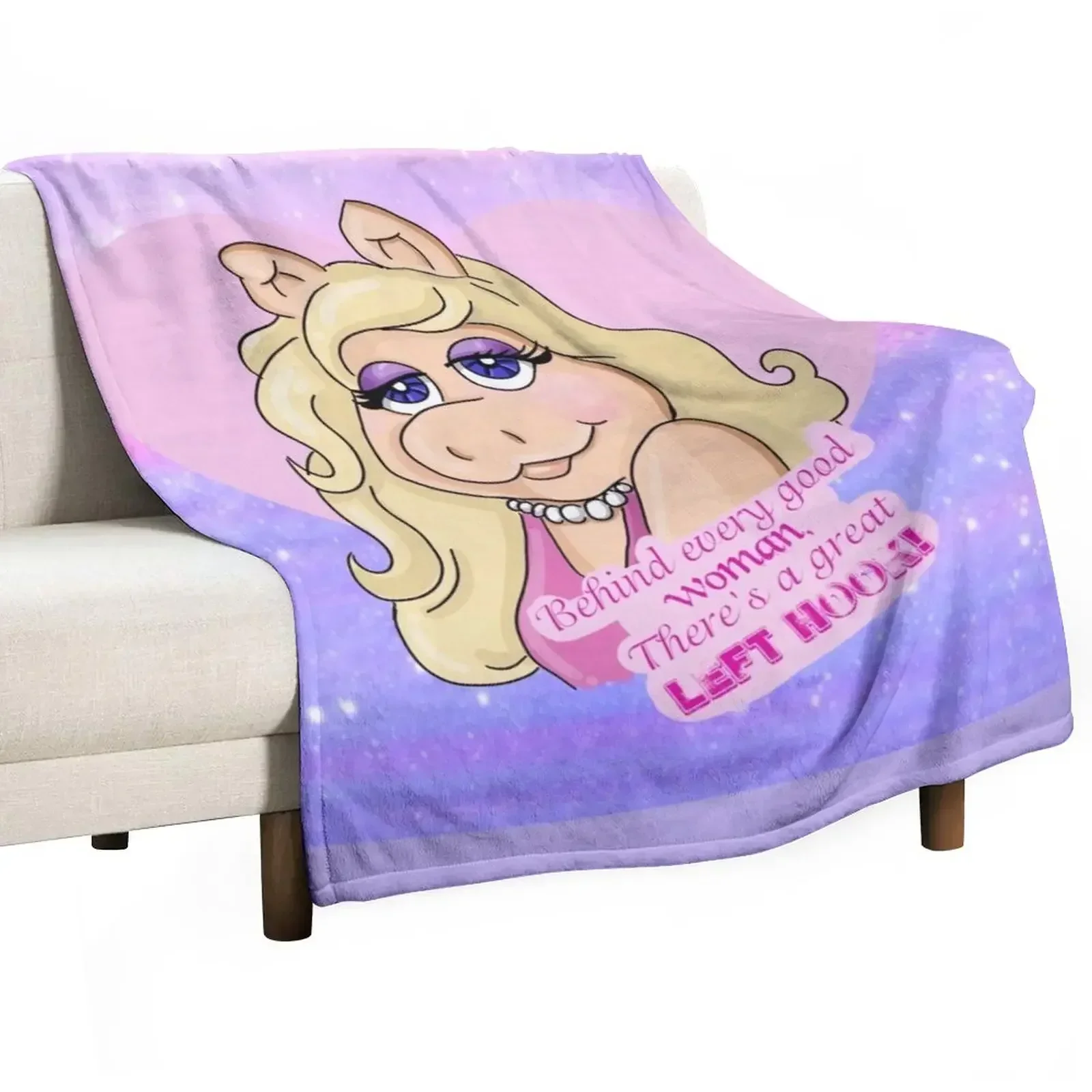 Miss Piggy Throw Blanket Plaid on the sofa Soft Softest wednesday Luxury Designer Personalized Gift Blankets