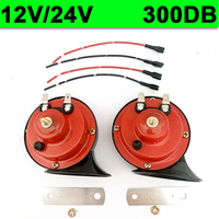 Car Motorcycle 12V/24V Snail Horn 300DB Waterproof Horn Fit for Trucks Boats Cars Motorcycles Bicycles Universal Electric Horn