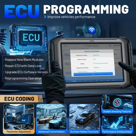 XTOOL InPlus IP919PRO Bluetooth Automotive Scanner Diagnostic Tools with ECU Programming Topology Map 51+ Services Pre/Post-Scan