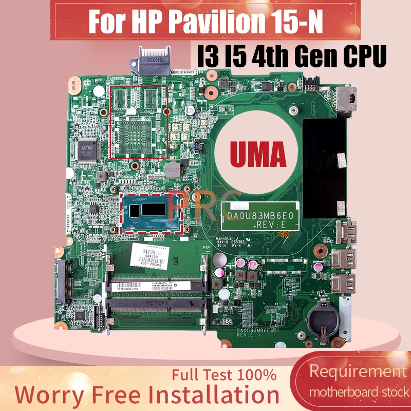 DA0U83MB6E0 For HP Pavilion 15-N Laptop Motherboard i3 i5 4th Gen CPU 790202-501 732086-001 758523-001 Notebook Mainboard