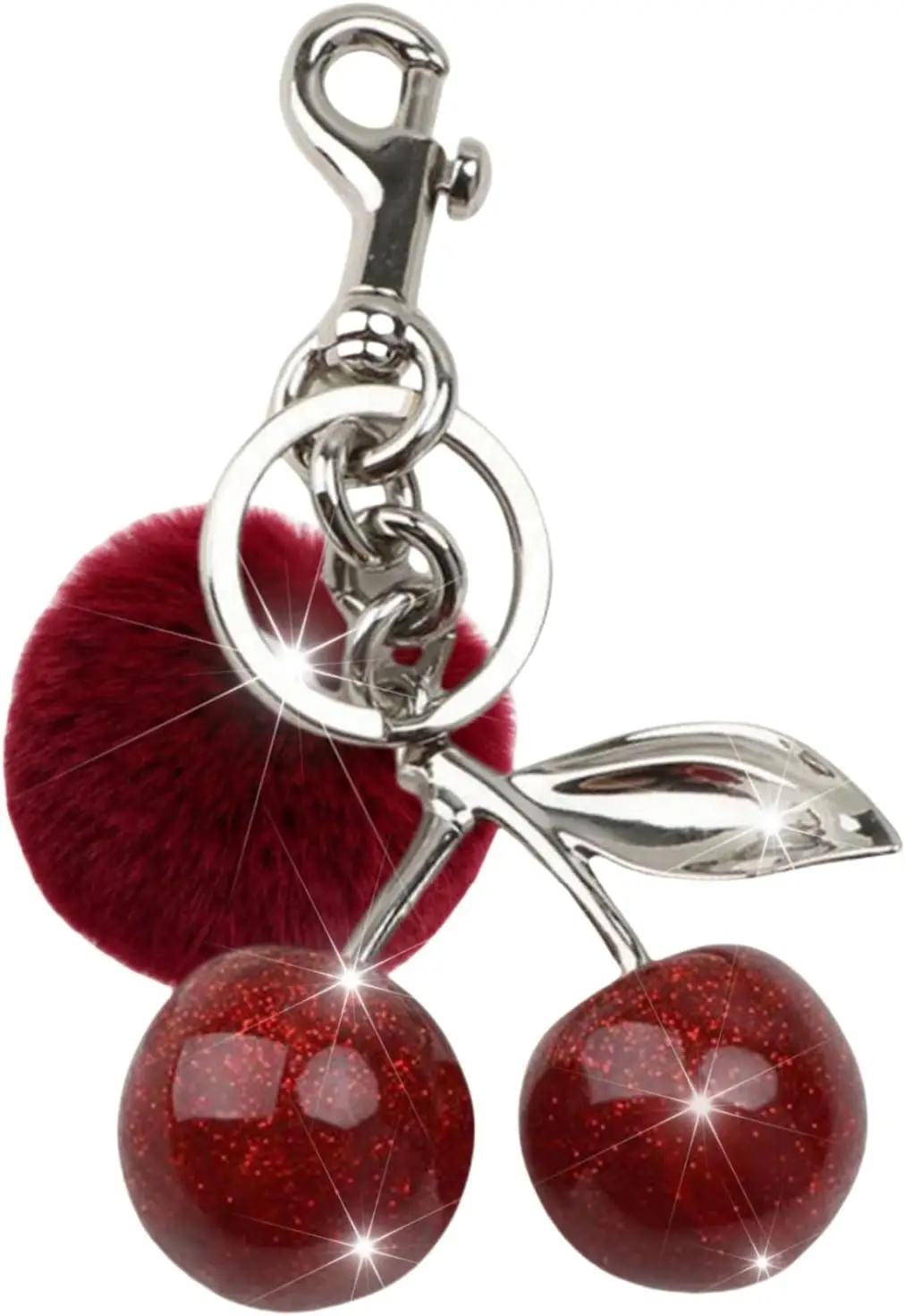 

Cute Cherry Resin Keychain Charm for Women Purse Bag Car Accessory