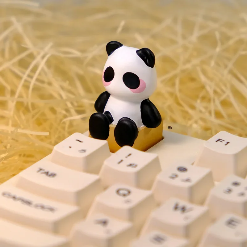 Black and White Giant Panda Keycaps Personalized Cute Animal Mechanical Keyboard Keycaps Accessories Creative Customized Gifts