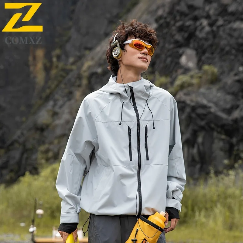 

COMXZ Valley Jacket Trendy Loose Waterproof Windproof Outdoor sports Hiking Cycling Lightweight Coat Autumn Man Clothes Jackets