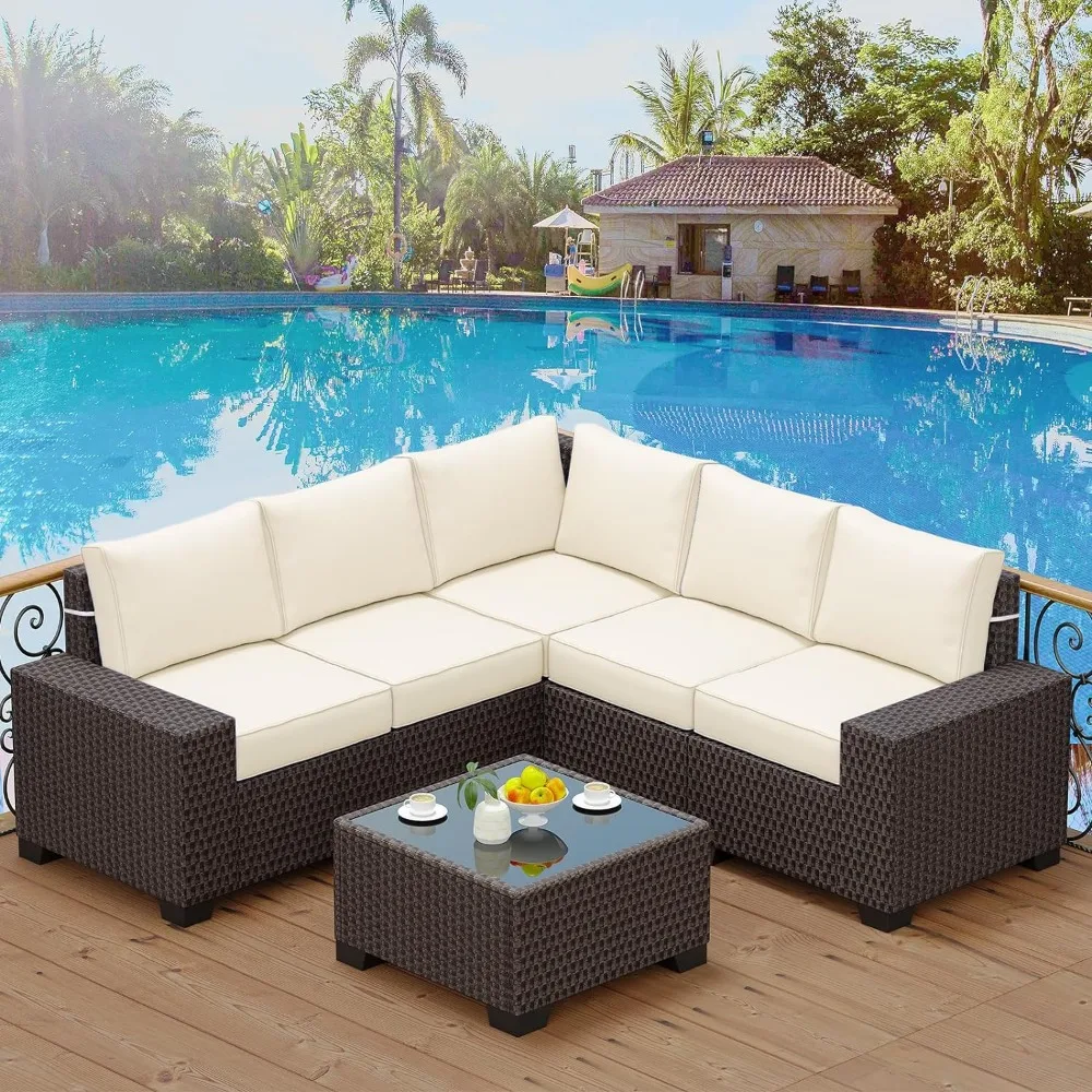 GAOMON Patio Furniture Sets, Large, Beige