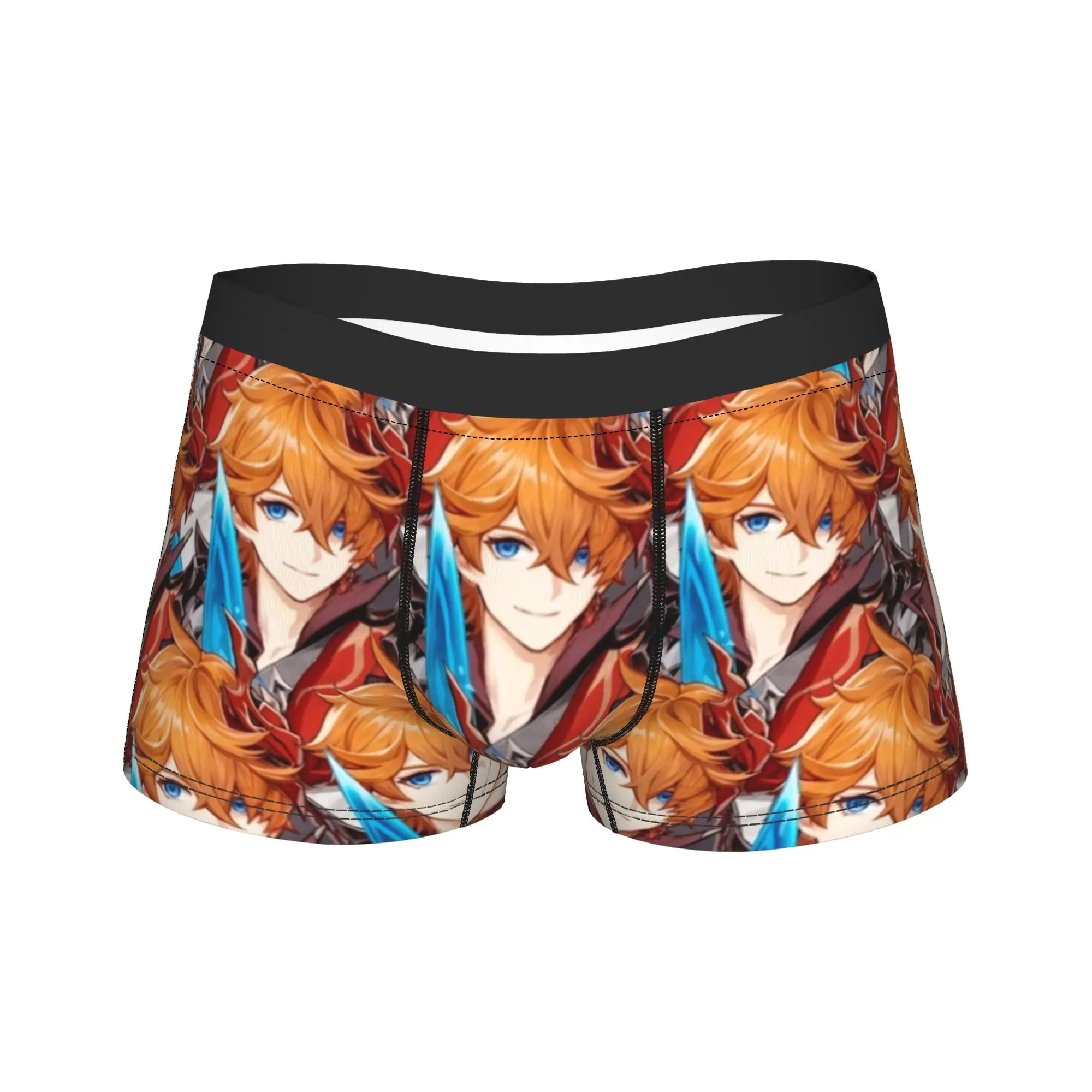 Men's Tartaglia Genshin Impact Game Long Underwear  Funny Boxer Briefs Shorts Panties Male Breathable Underpants Plus Size