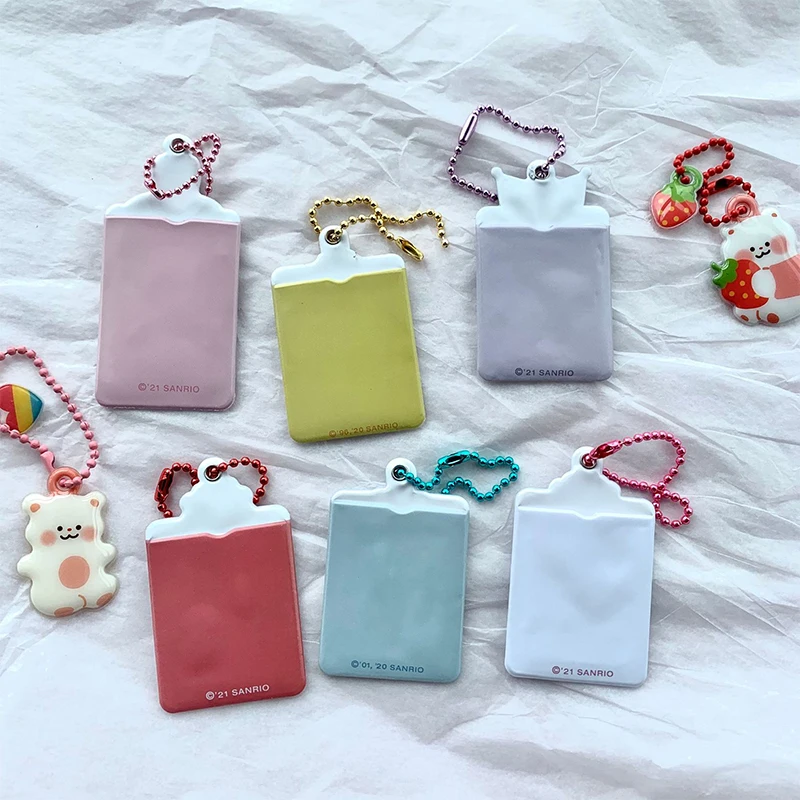 Sanrio Card Holder Hello Kitty Cinnamoroll Kuromi My Melody Photo Card Keychain Kawaii Bag Kpop Style Pendant Student Gift Toys