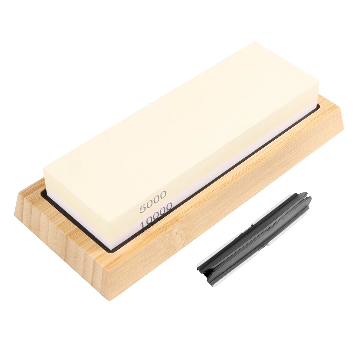 Whetstone Set,5000/10000 Grit Double-Sided Knife Sharpening Stone for Kitchen,Non-Slip Bamboo Base and Angle Guide